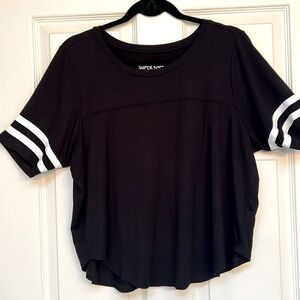 Torrid crew neck varsity sleeve top